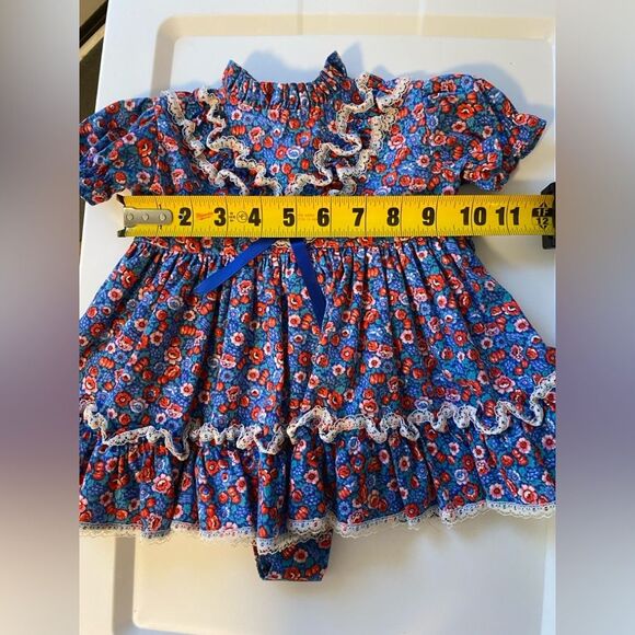 Vintage Coquette Retro Floral Ruffle Kid Baby Formal Holiday Dress:Thanksgiving - Picture 12 of 13